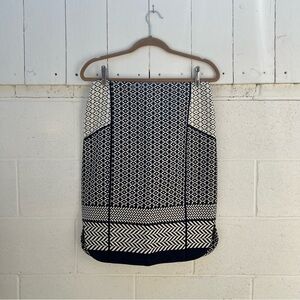 J. Crew Black and Cream Checkered Skirt